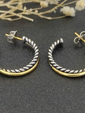 David Yurman 925 Silver Earrings with Original Pouch